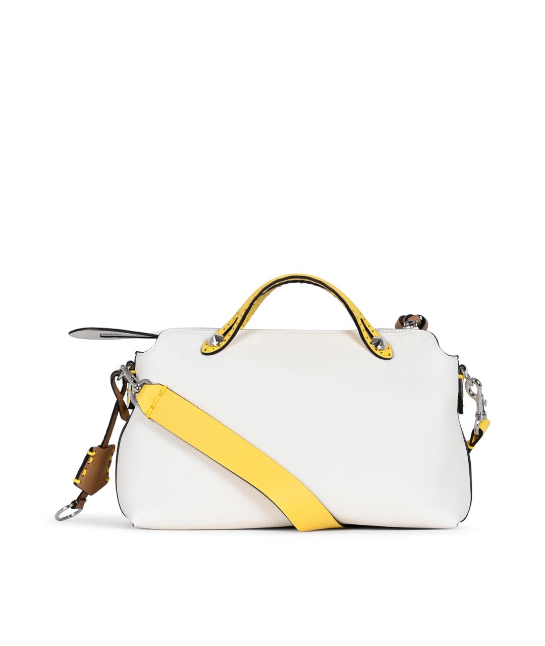 FENDI Белая кожаная сумка тоут, фото 5