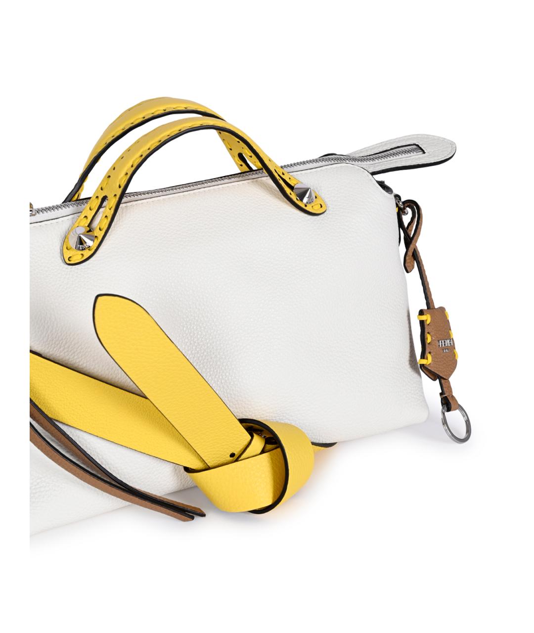 FENDI Белая кожаная сумка тоут, фото 7