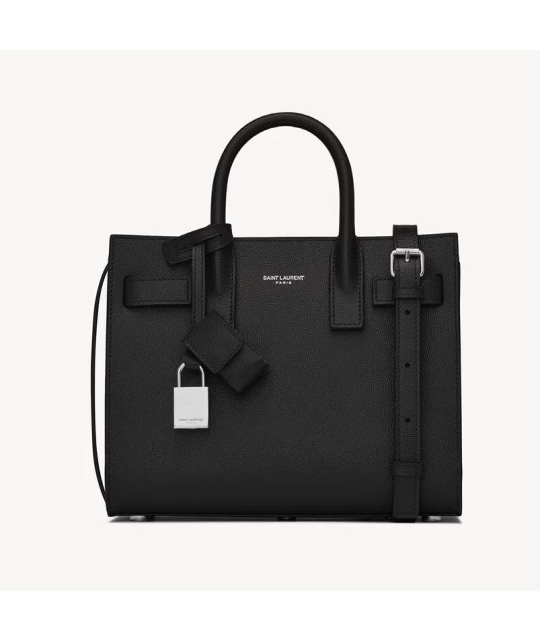 SAINT LAURENT Черная сумка тоут, фото 9