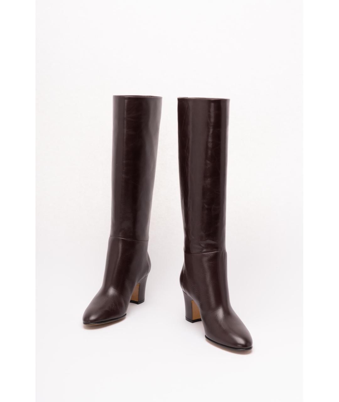ALBERTA FERRETTI Коричневые кожаные сапоги, фото 2