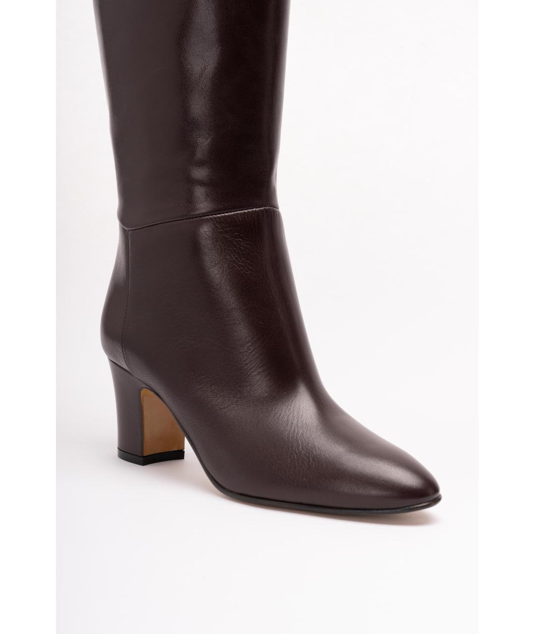 ALBERTA FERRETTI Коричневые кожаные сапоги, фото 5