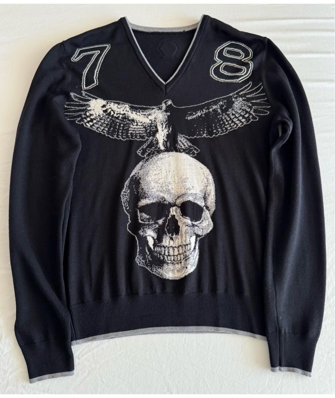 PHILIPP PLEIN Черный шерстяной джемпер / свитер, фото 6
