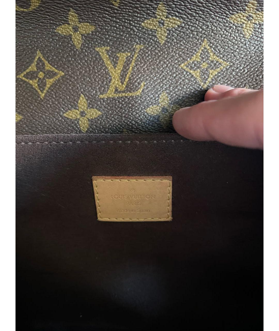 LOUIS VUITTON Коричневая кожаная сумка через плечо, фото 7