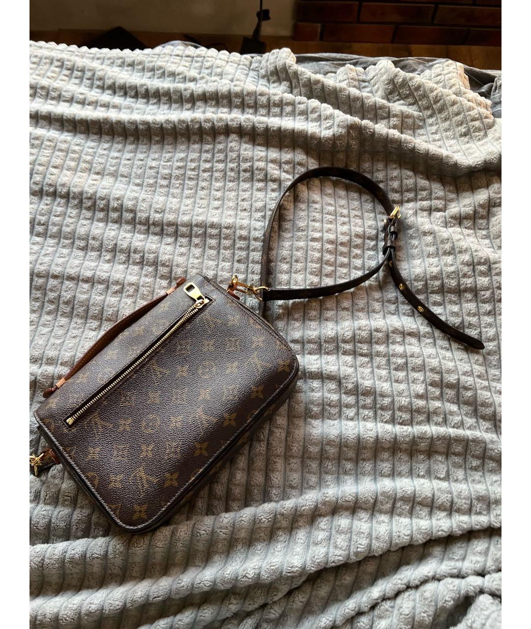 LOUIS VUITTON Коричневая кожаная сумка через плечо, фото 2