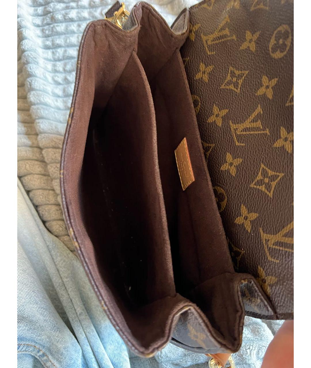 LOUIS VUITTON Коричневая кожаная сумка через плечо, фото 8