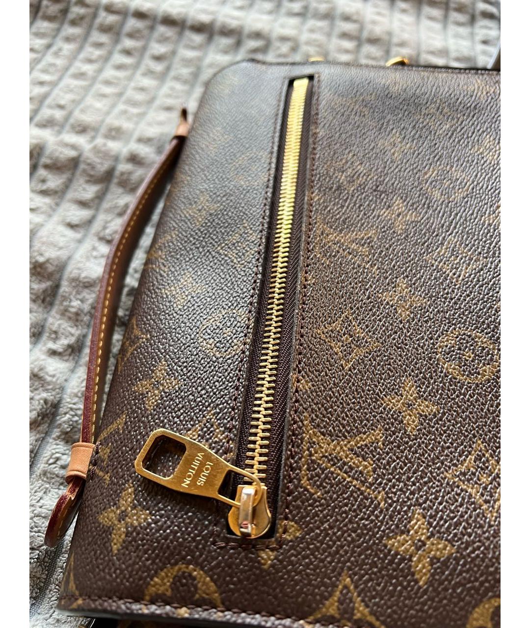 LOUIS VUITTON Коричневая кожаная сумка через плечо, фото 3