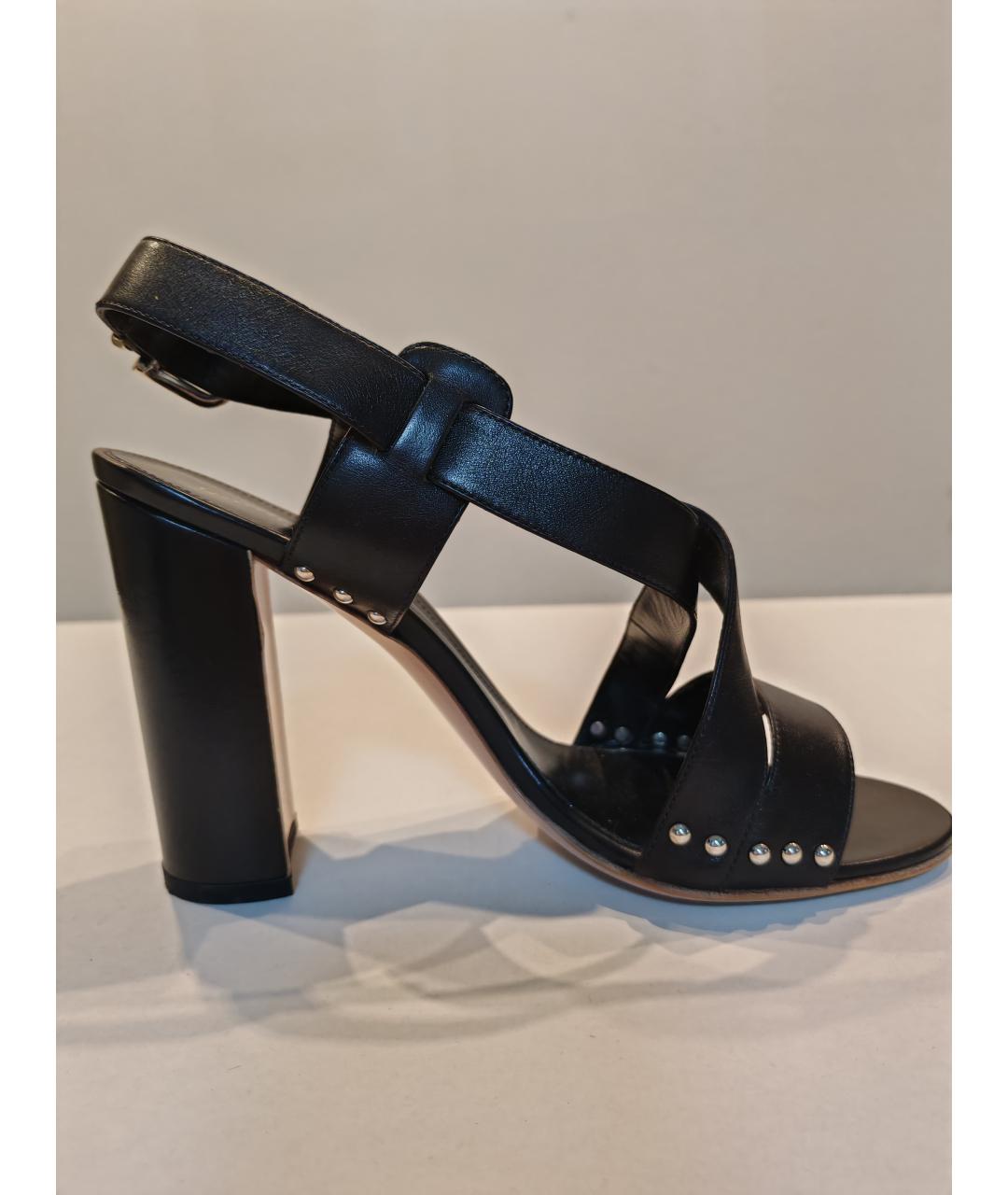 GIANVITO ROSSI Черные кожаные босоножки, фото 5