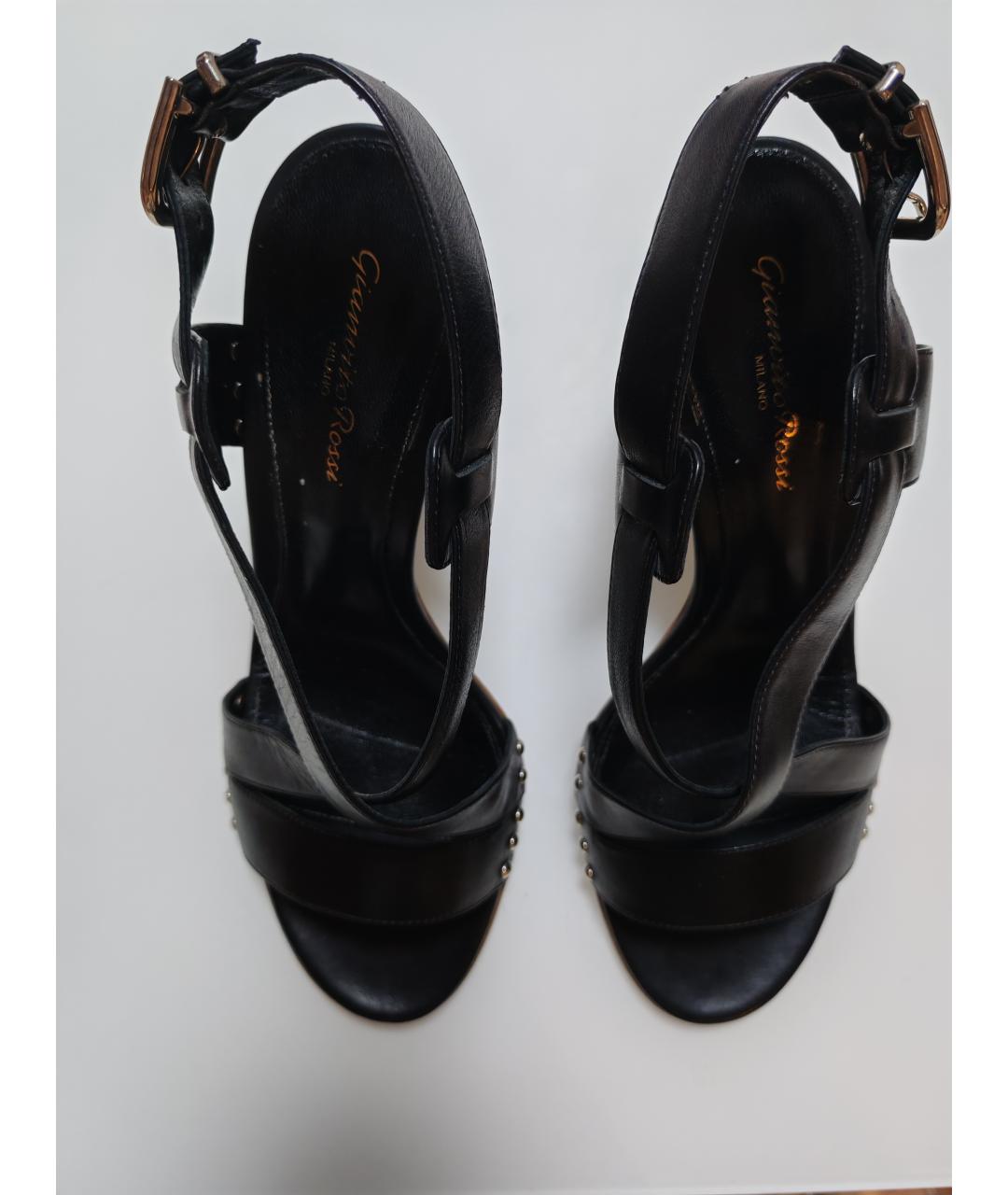 GIANVITO ROSSI Черные кожаные босоножки, фото 2
