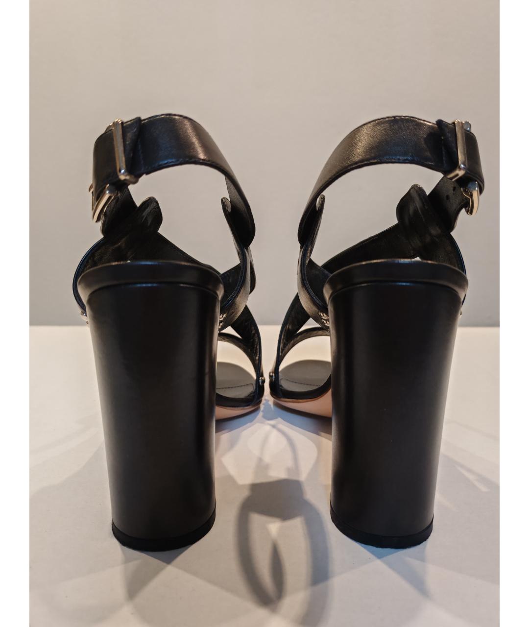 GIANVITO ROSSI Черные кожаные босоножки, фото 4