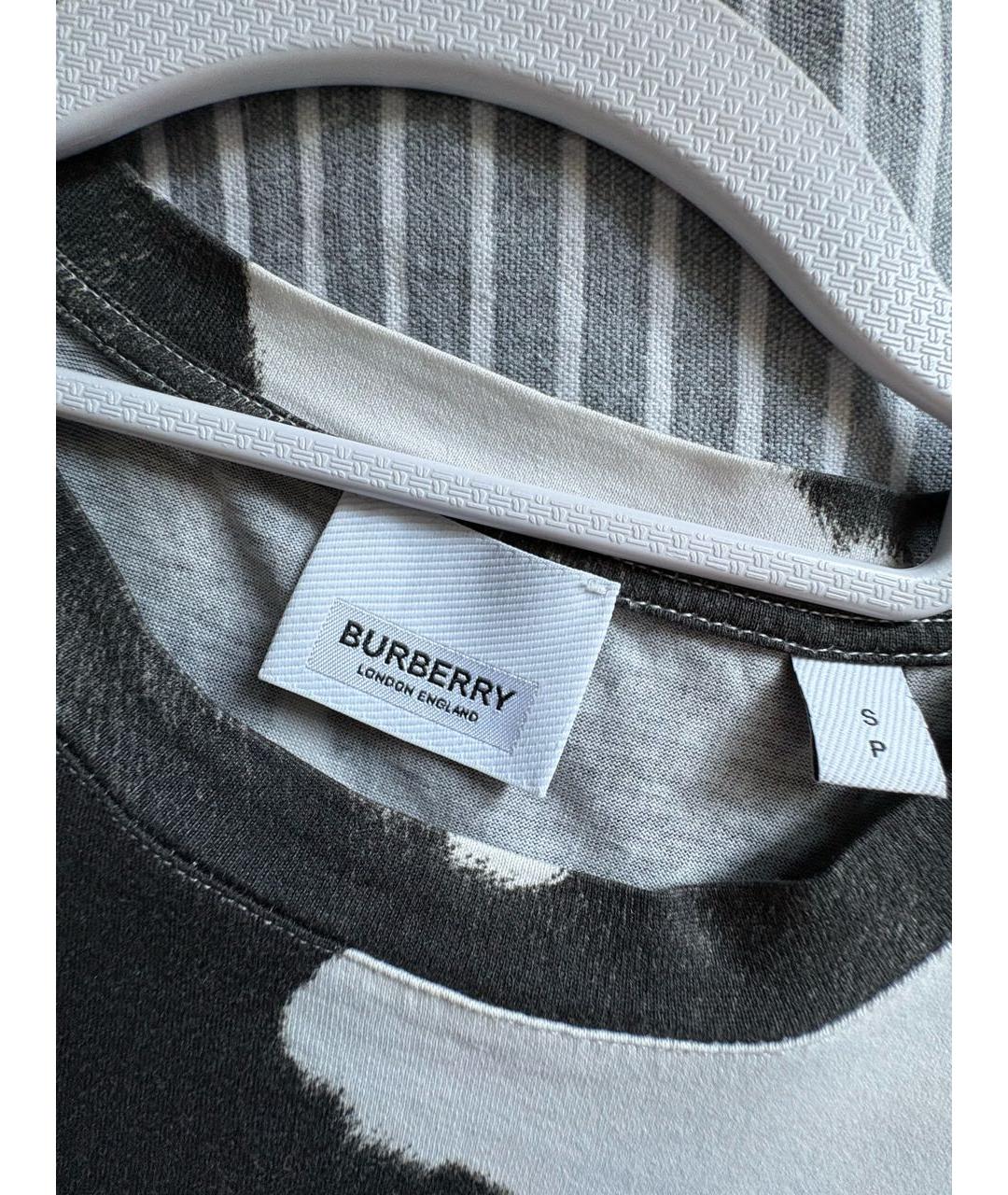 BURBERRY Черная хлопковая футболка, фото 3