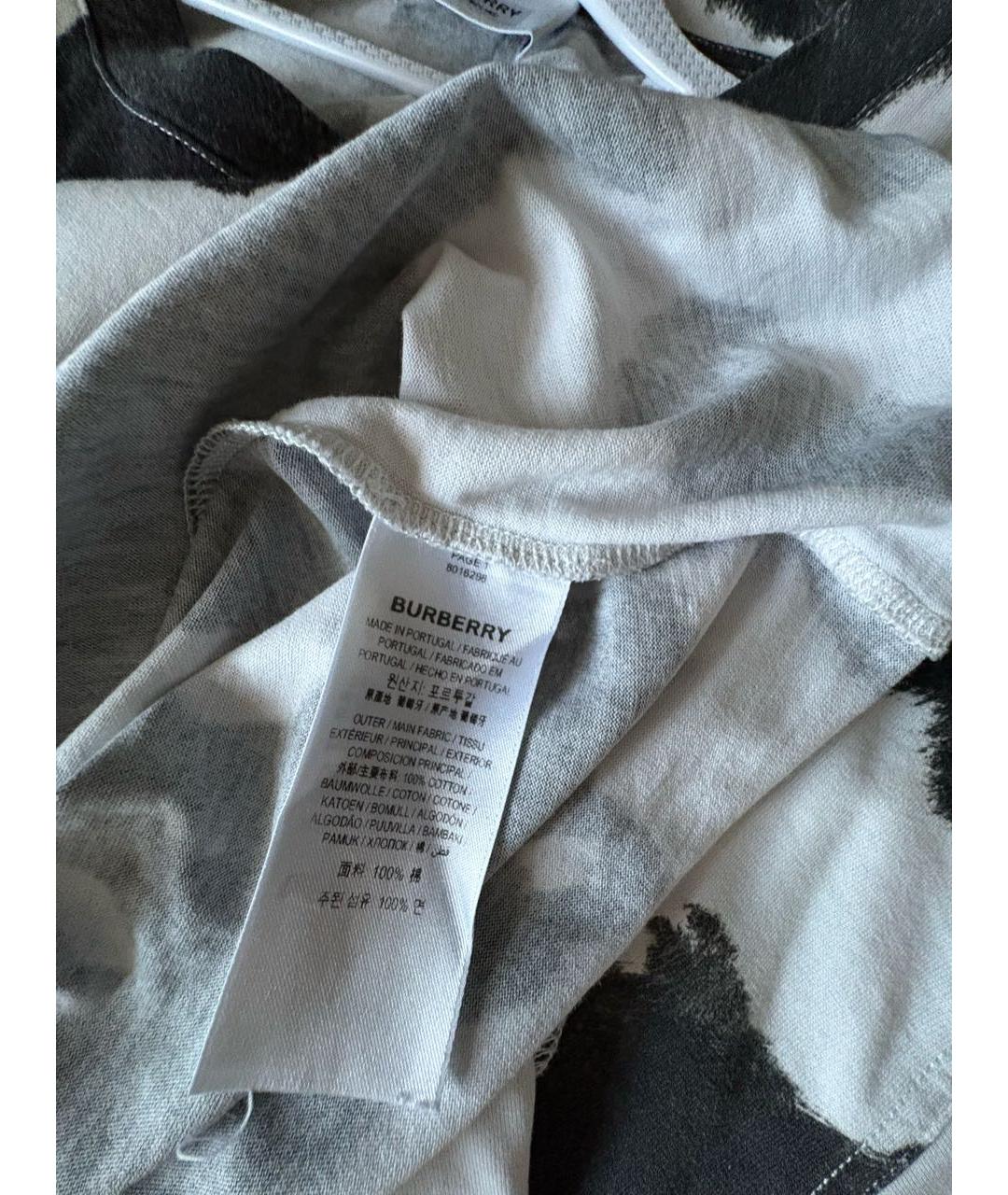 BURBERRY Черная хлопковая футболка, фото 4