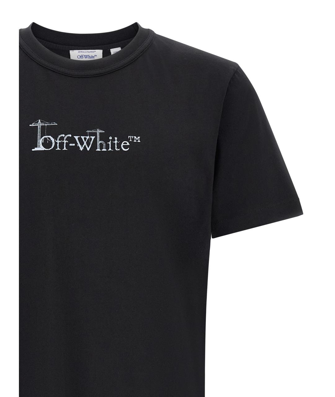 OFF-WHITE Черная хлопковая футболка, фото 3