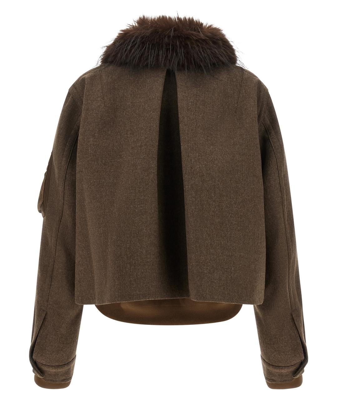 SACAI Коричневая шерстяная куртка, фото 3
