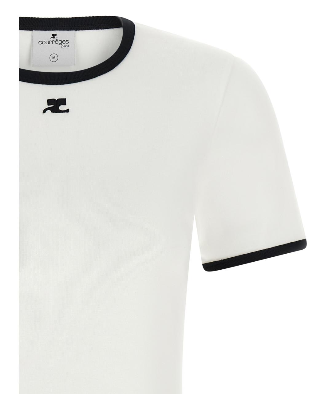 COURREGES Белая хлопковая футболка, фото 3