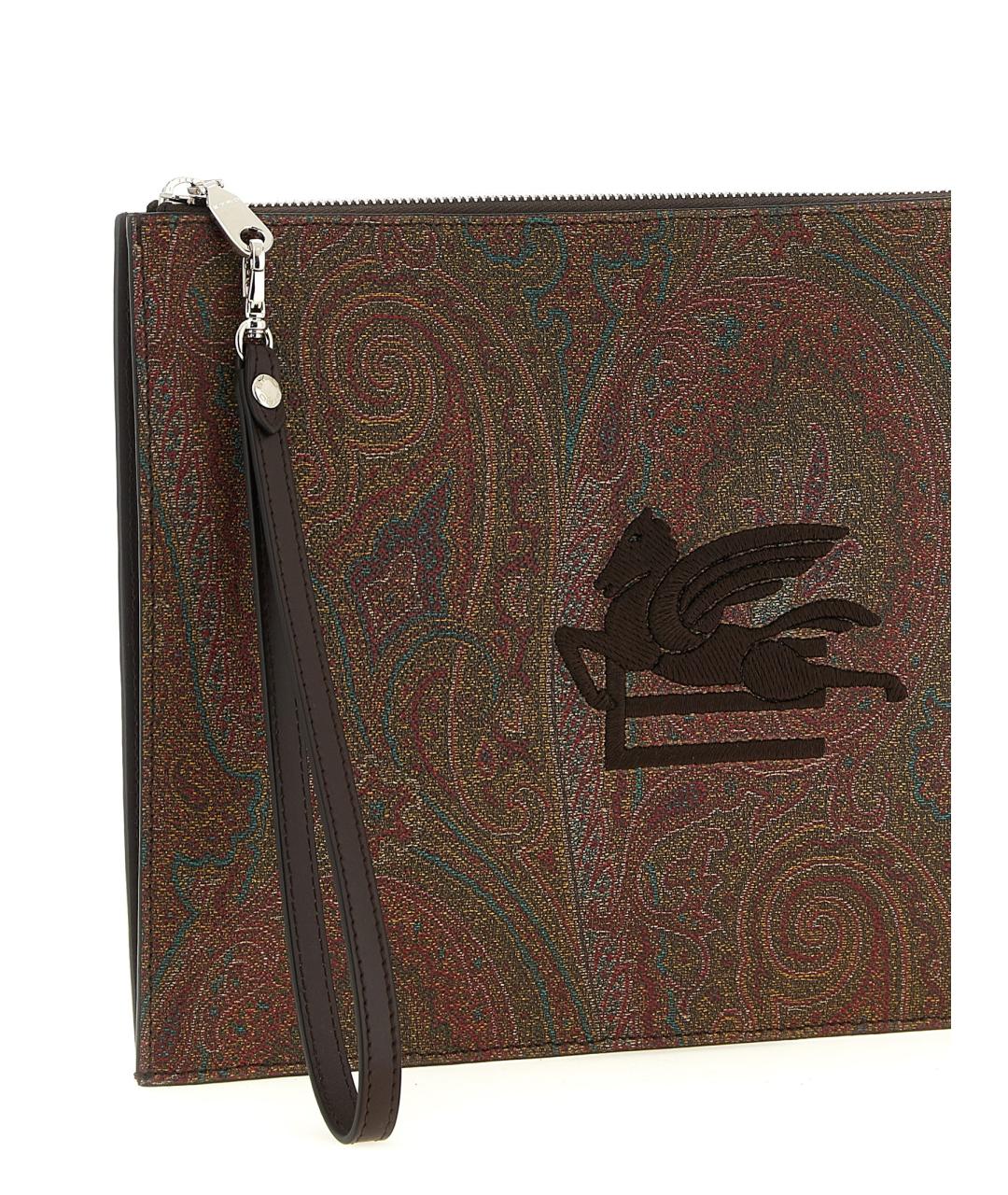 ETRO Коричневая хлопковая барсетка, фото 3
