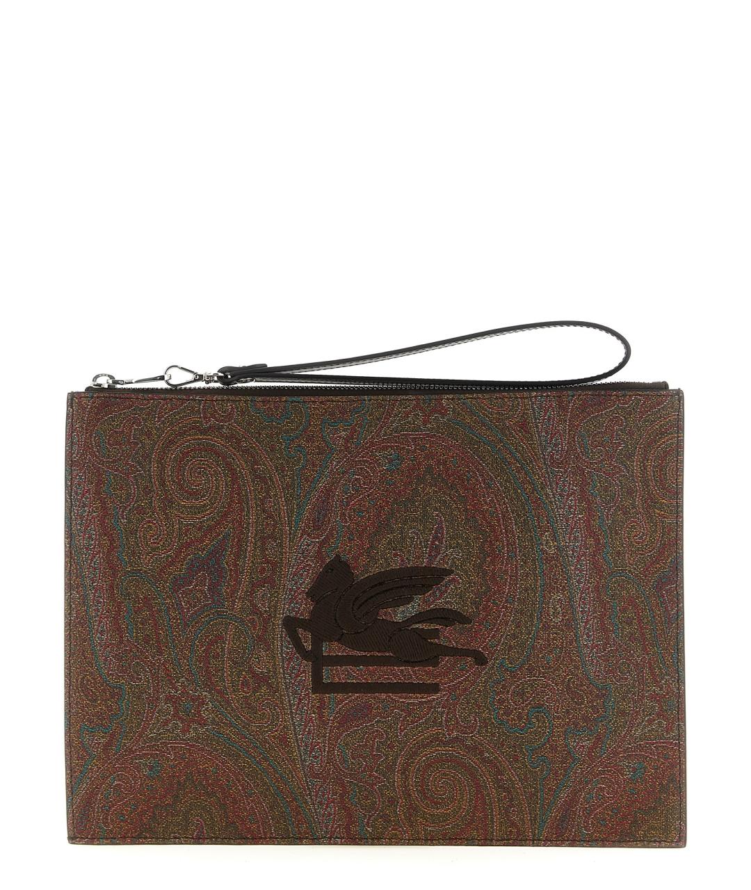 ETRO Коричневая хлопковая барсетка, фото 1
