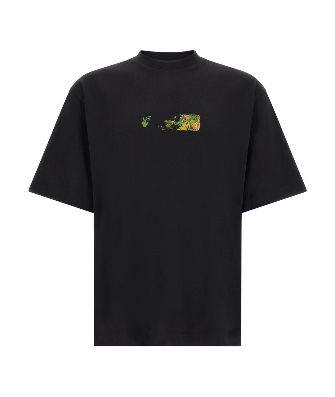 OFF-WHITE Черная хлопковая футболка, фото 1