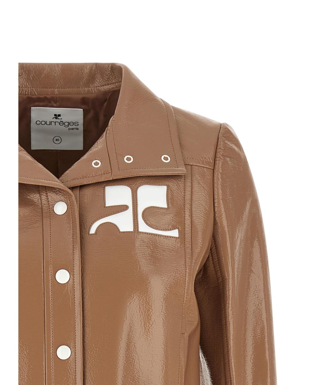 COURREGES Коричневая хлопковая куртка, фото 3