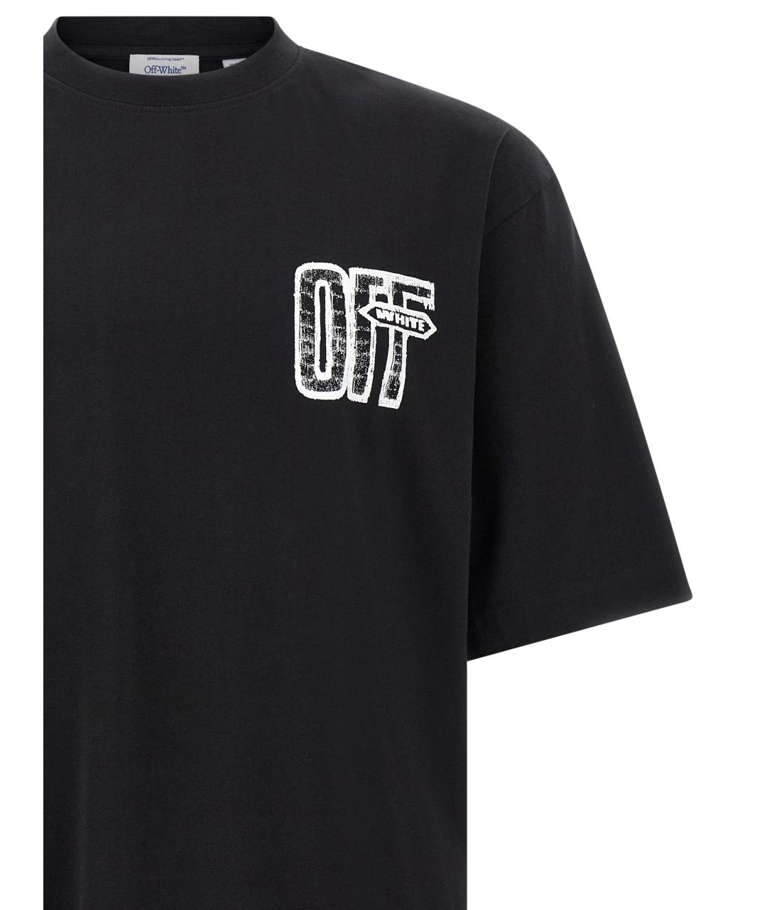 OFF-WHITE Черная хлопковая футболка, фото 3