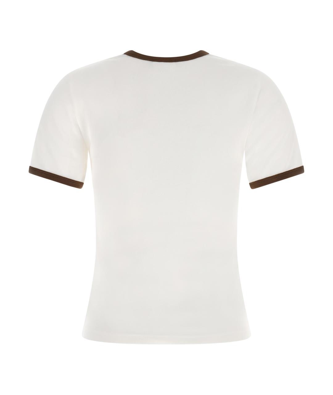 COURREGES Коричневая хлопковая футболка, фото 2