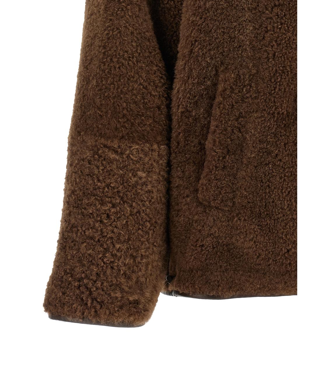 BRUNELLO CUCINELLI Коричневая меховая дубленка, фото 5
