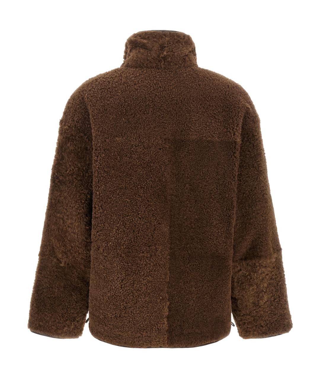 BRUNELLO CUCINELLI Коричневая меховая дубленка, фото 3