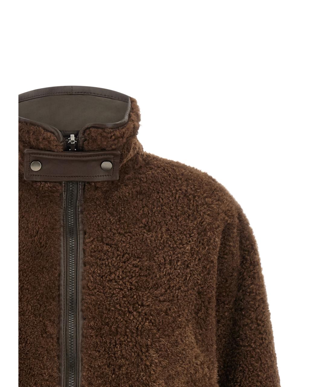BRUNELLO CUCINELLI Коричневая меховая дубленка, фото 4