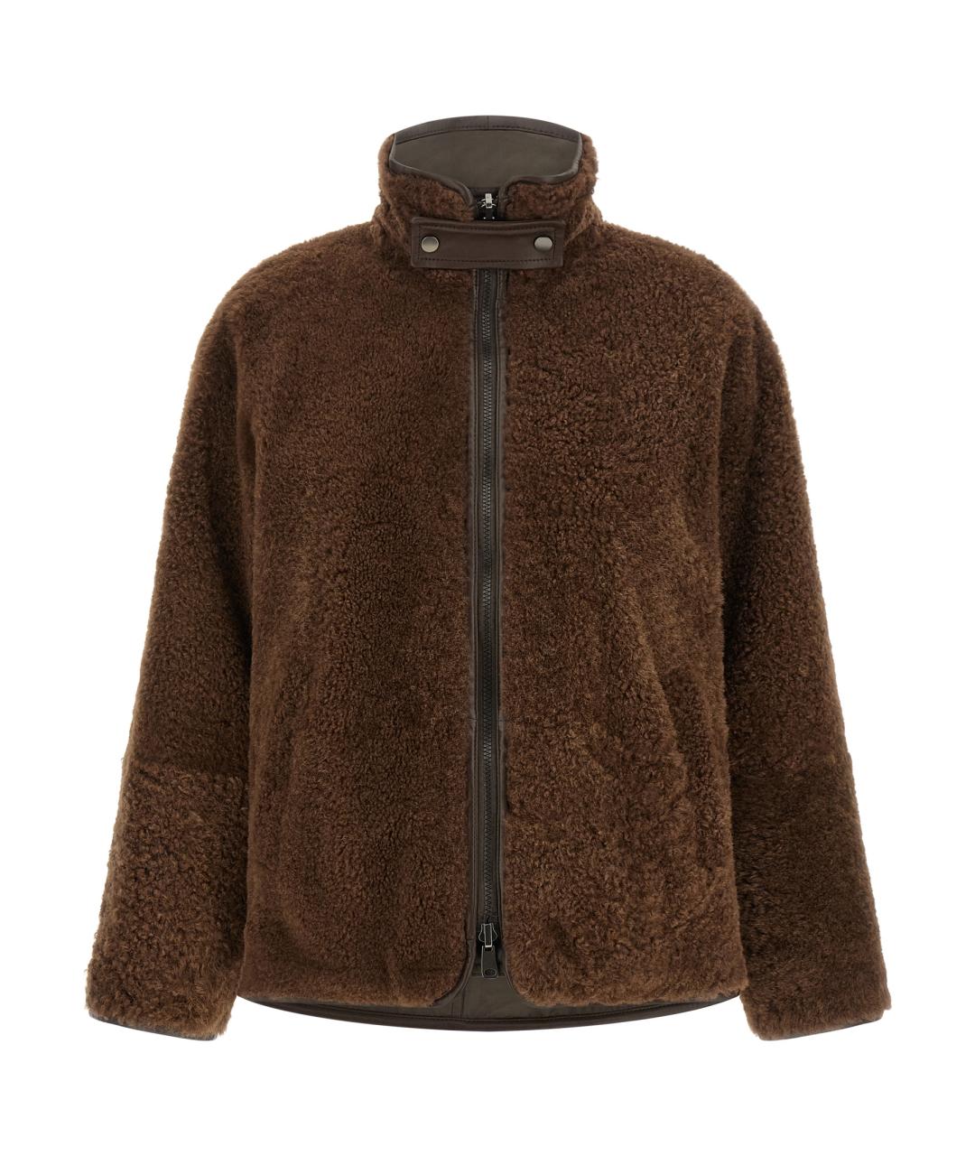 BRUNELLO CUCINELLI Коричневая меховая дубленка, фото 1