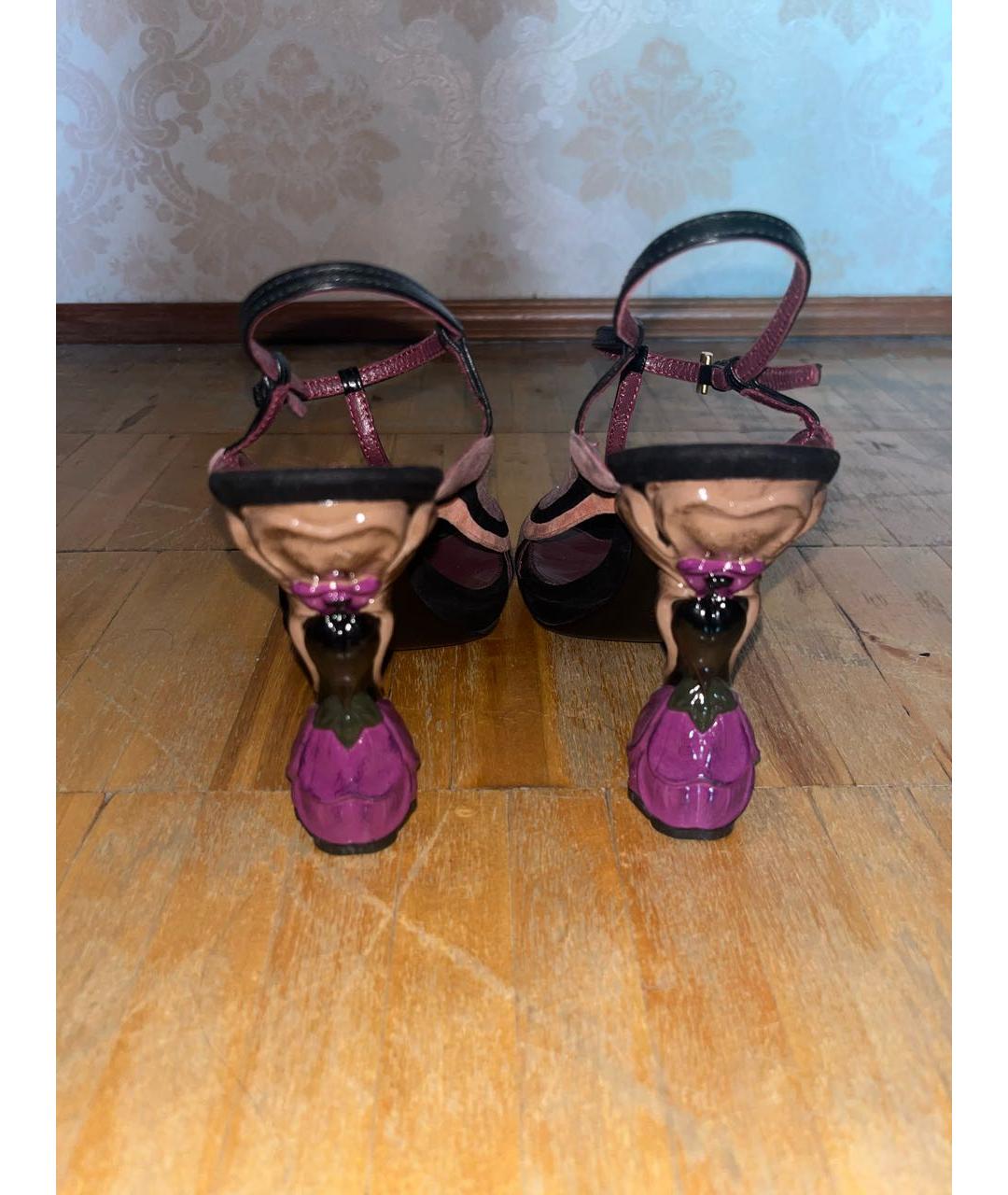 PRADA Фиолетовые замшевые туфли, фото 4