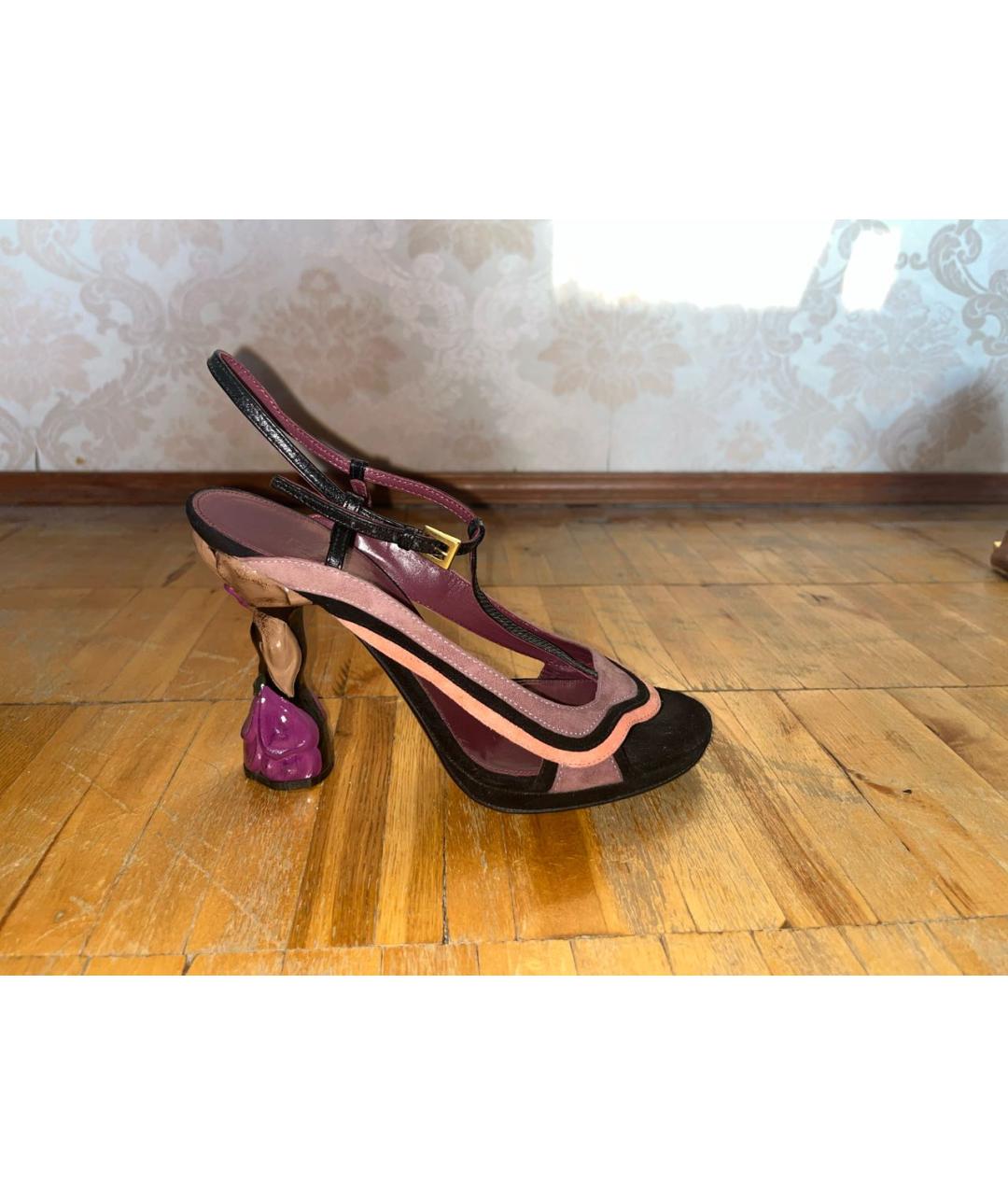 PRADA Фиолетовые замшевые туфли, фото 9