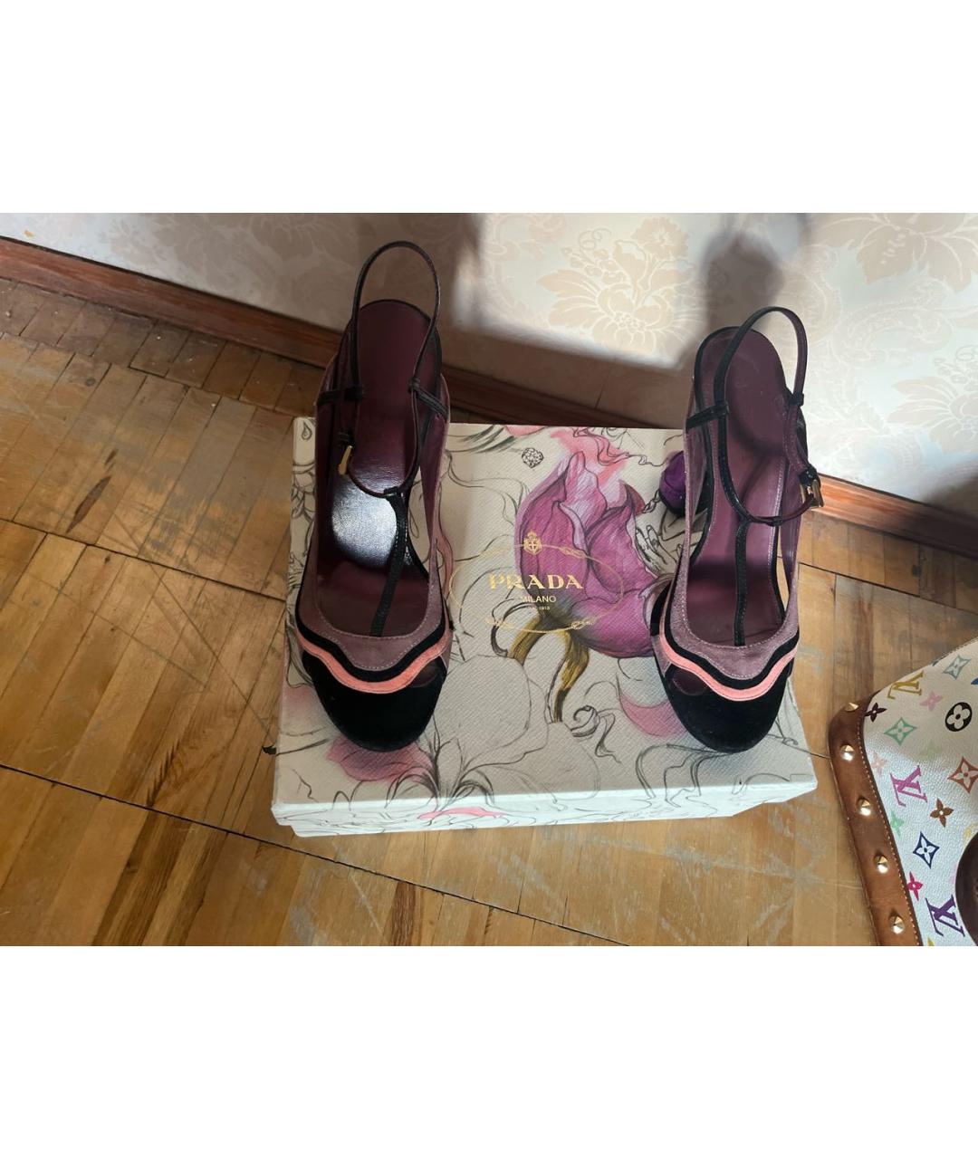 PRADA Фиолетовые замшевые туфли, фото 7