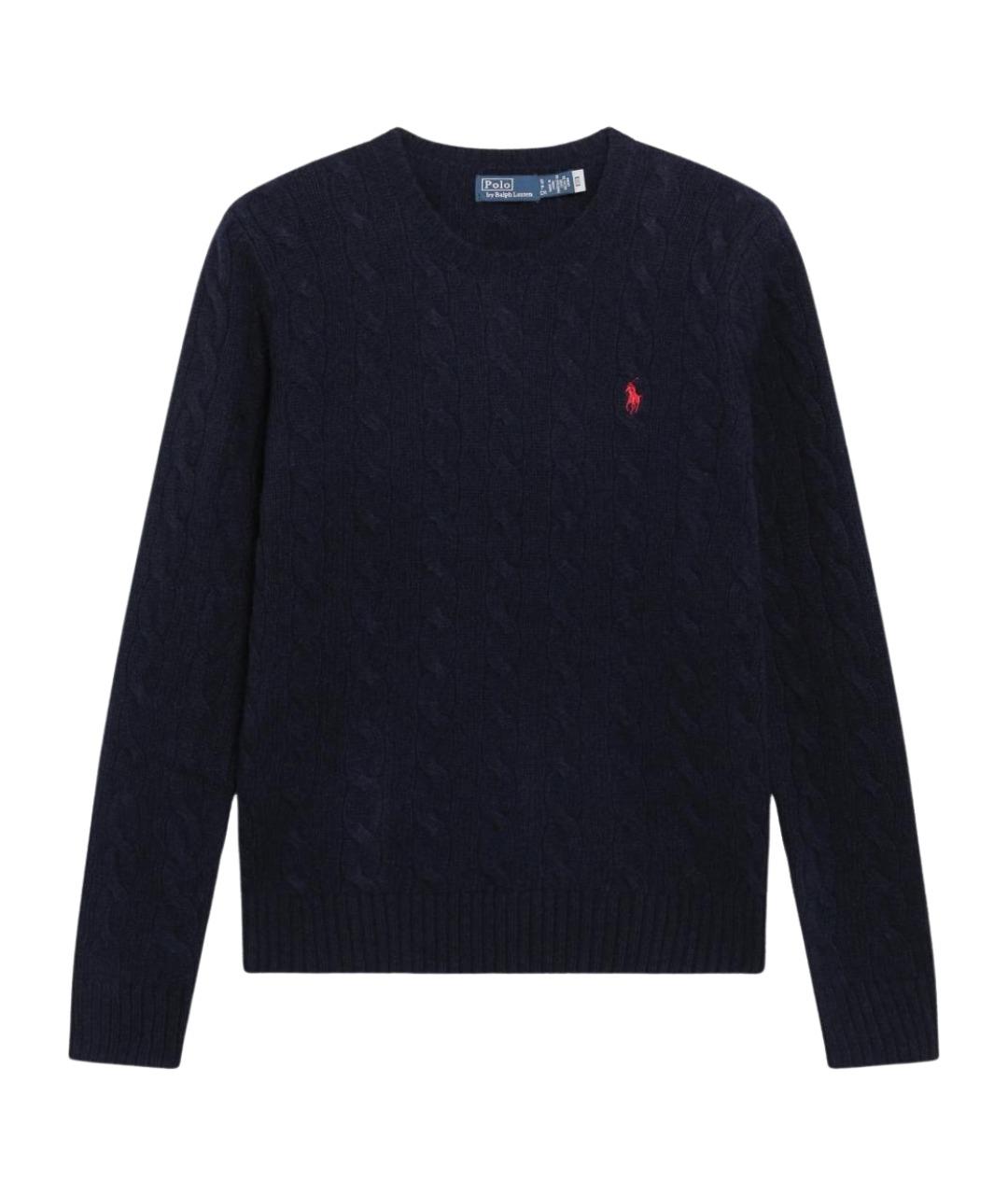 POLO RALPH LAUREN Темно-синий шерстяной джемпер / свитер, фото 1