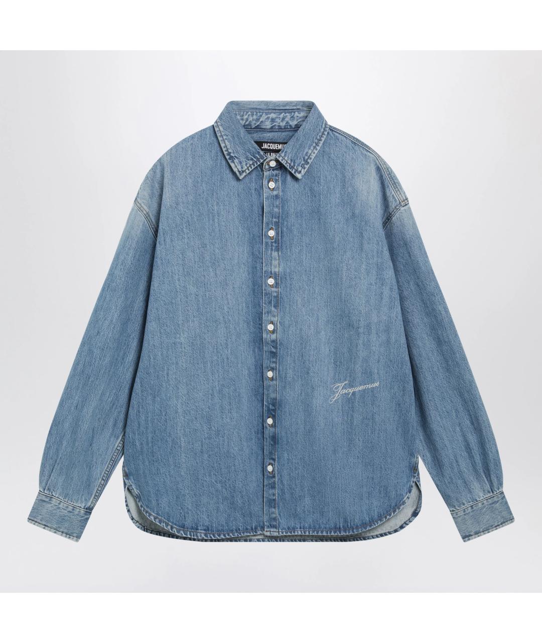 JACQUEMUS Синяя хлопковая кэжуал рубашка, фото 3