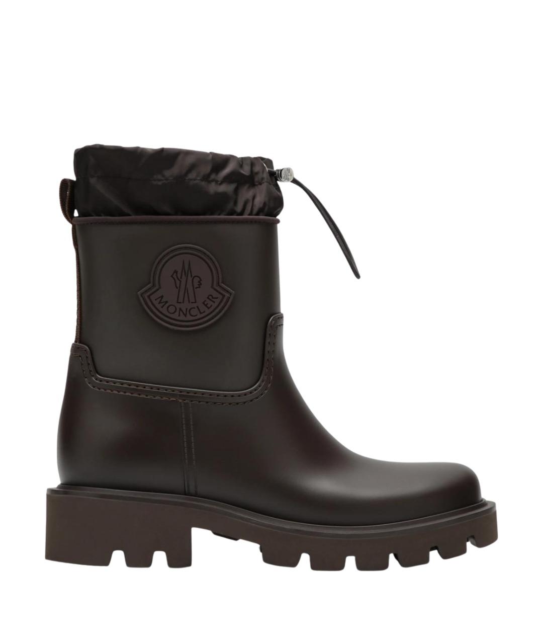 MONCLER Коричневые резиновые сапоги, фото 1