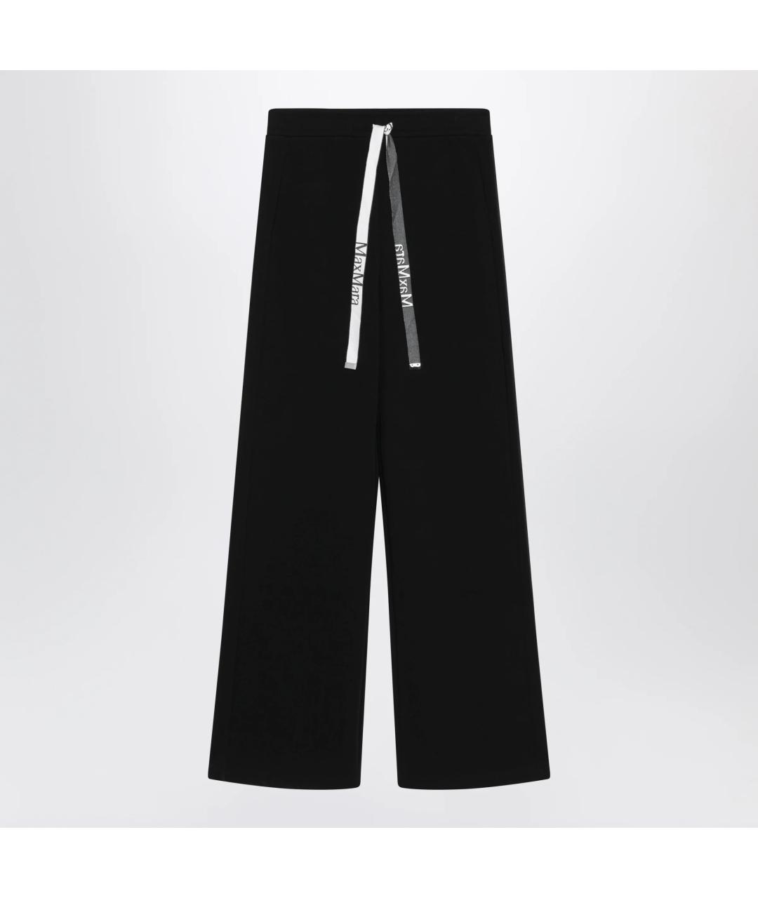 'S MAX MARA Черные хлопковые брюки широкие, фото 3