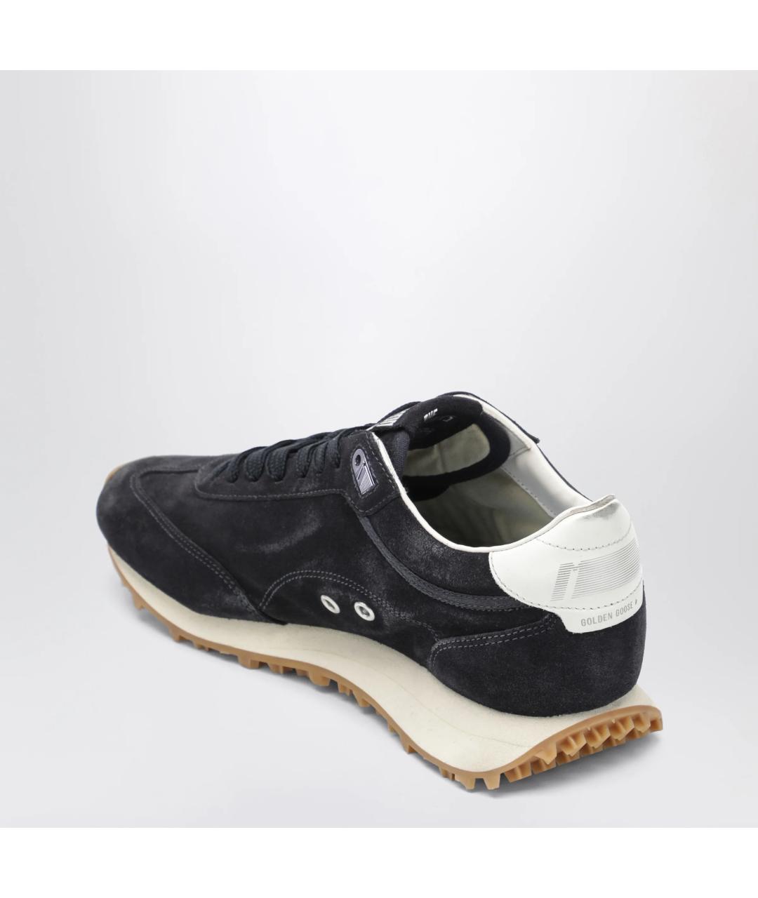 GOLDEN GOOSE Темно-синие замшевые низкие кроссовки / кеды, фото 2