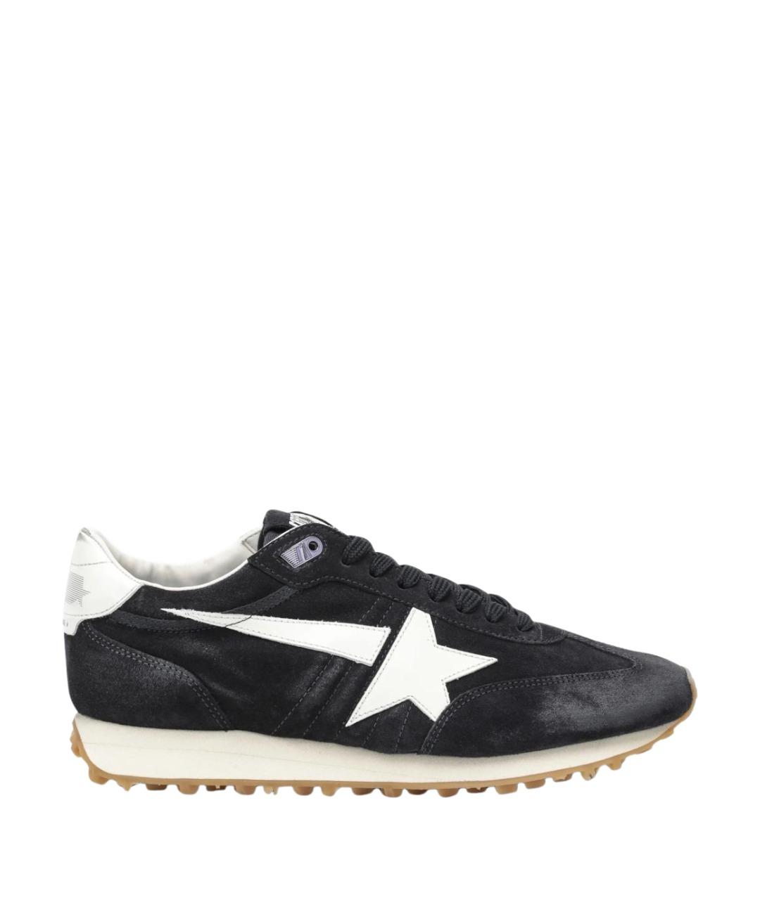 GOLDEN GOOSE Темно-синие замшевые низкие кроссовки / кеды, фото 1