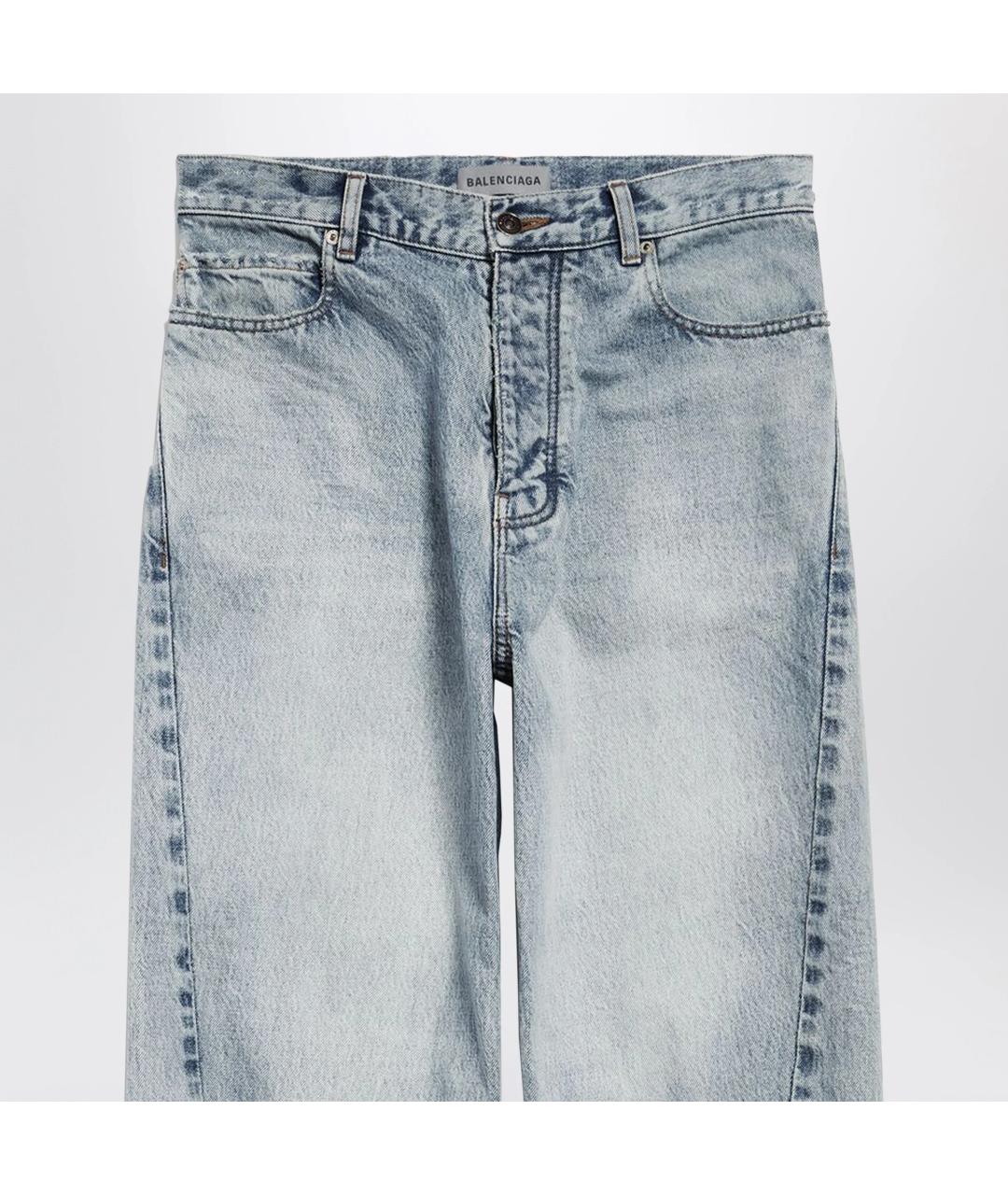 BALENCIAGA Голубые хлопковые прямые джинсы, фото 2