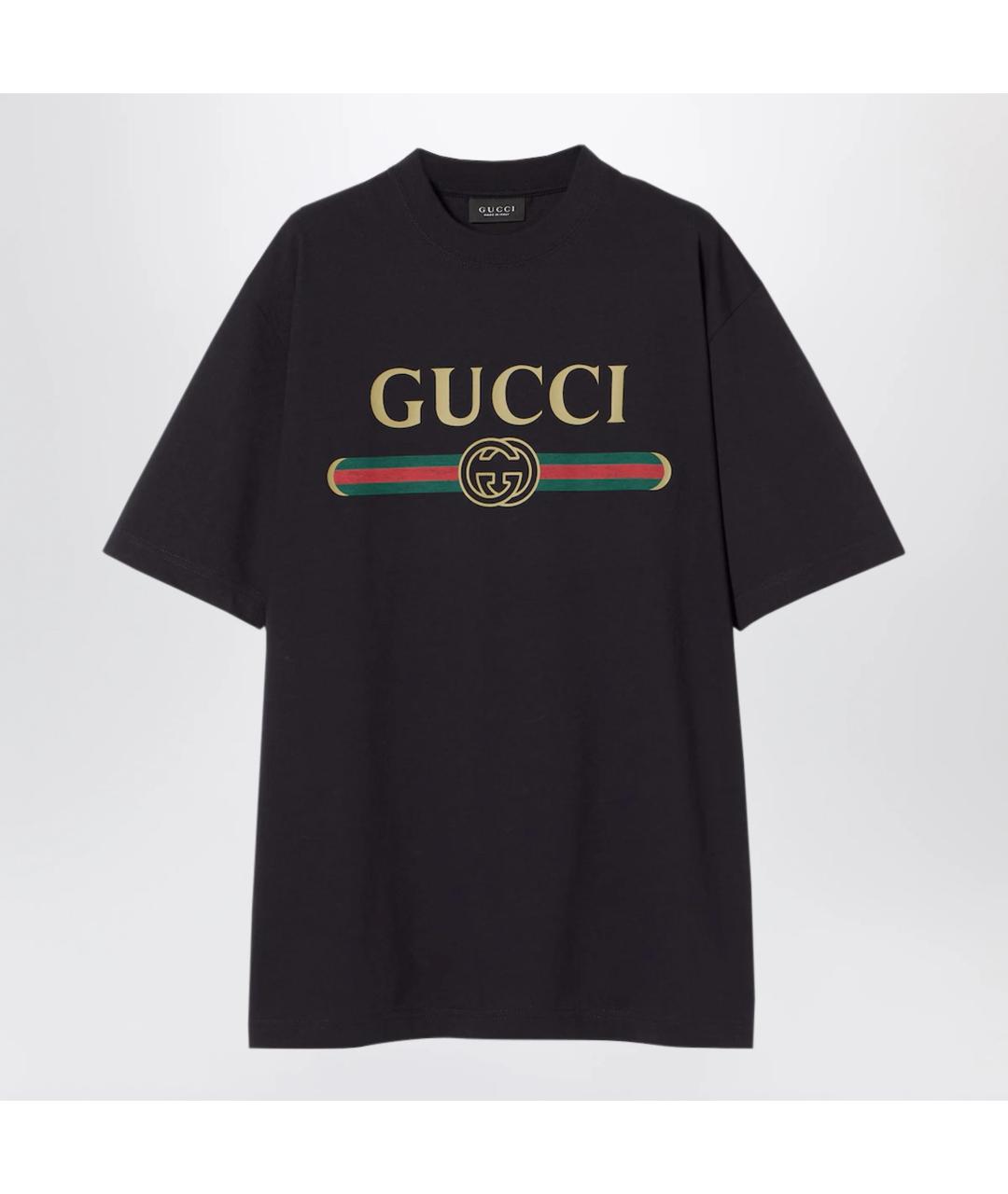GUCCI Черная хлопковая футболка, фото 3
