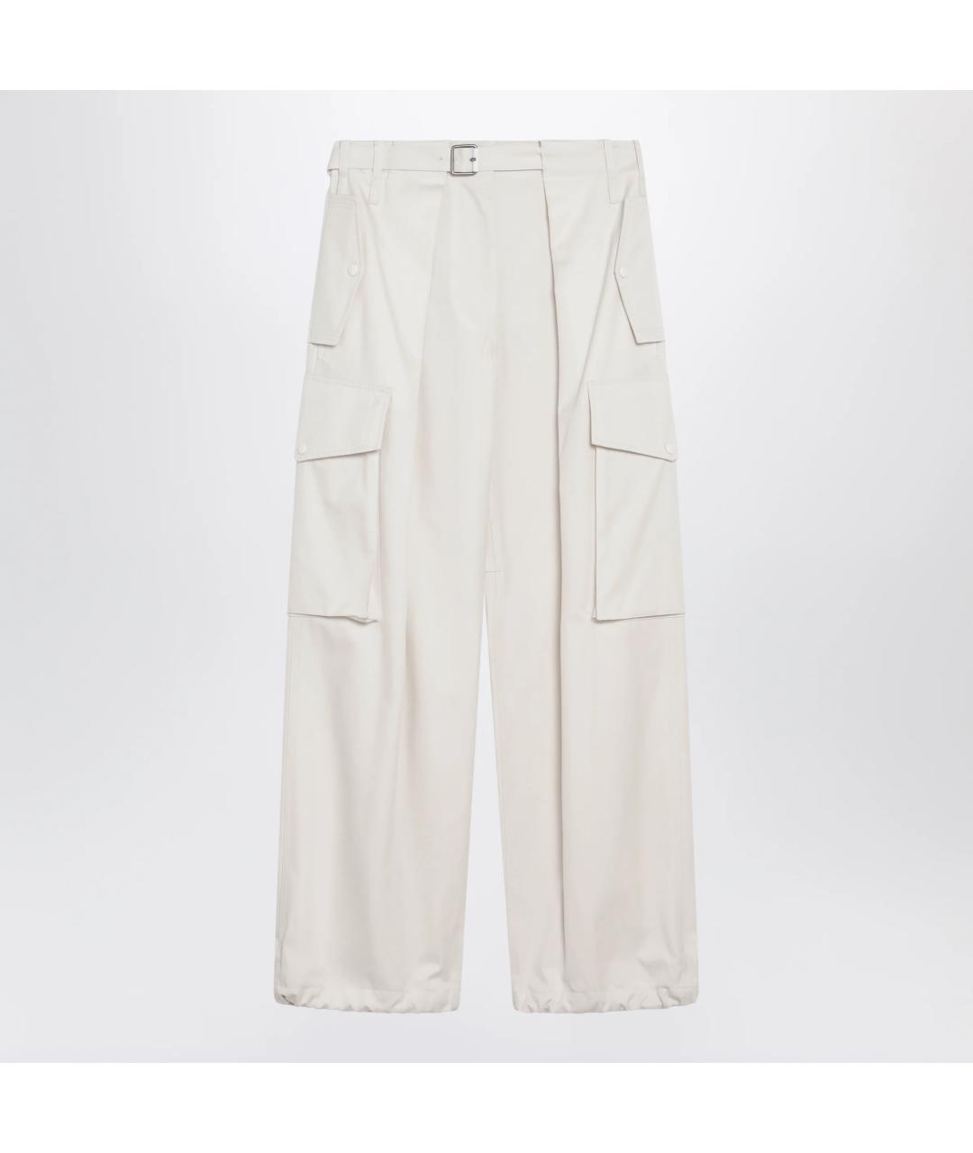 LOEWE Белые хлопковые прямые брюки, фото 3