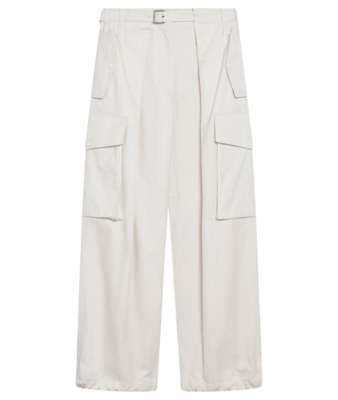 LOEWE Белые хлопковые прямые брюки, фото 1