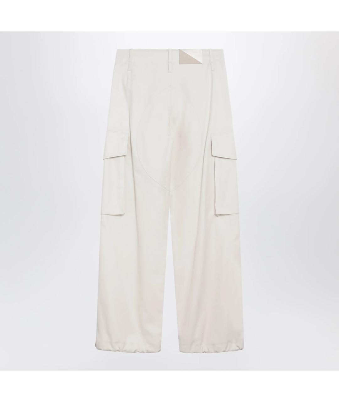 LOEWE Белые хлопковые прямые брюки, фото 2