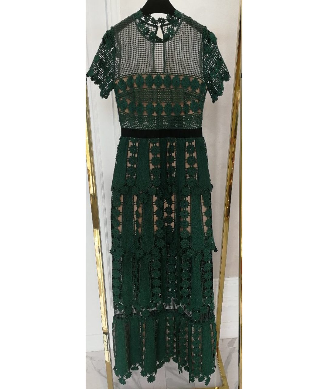SELF-PORTRAIT Зеленые полиэстеровое повседневное платье, фото 8