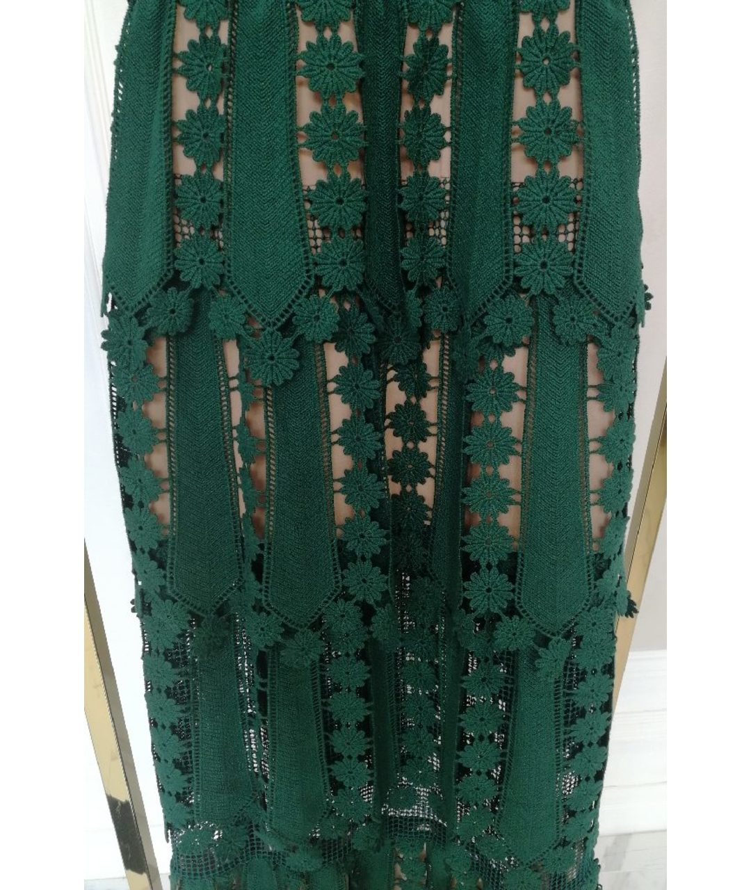 SELF-PORTRAIT Зеленые полиэстеровое повседневное платье, фото 7