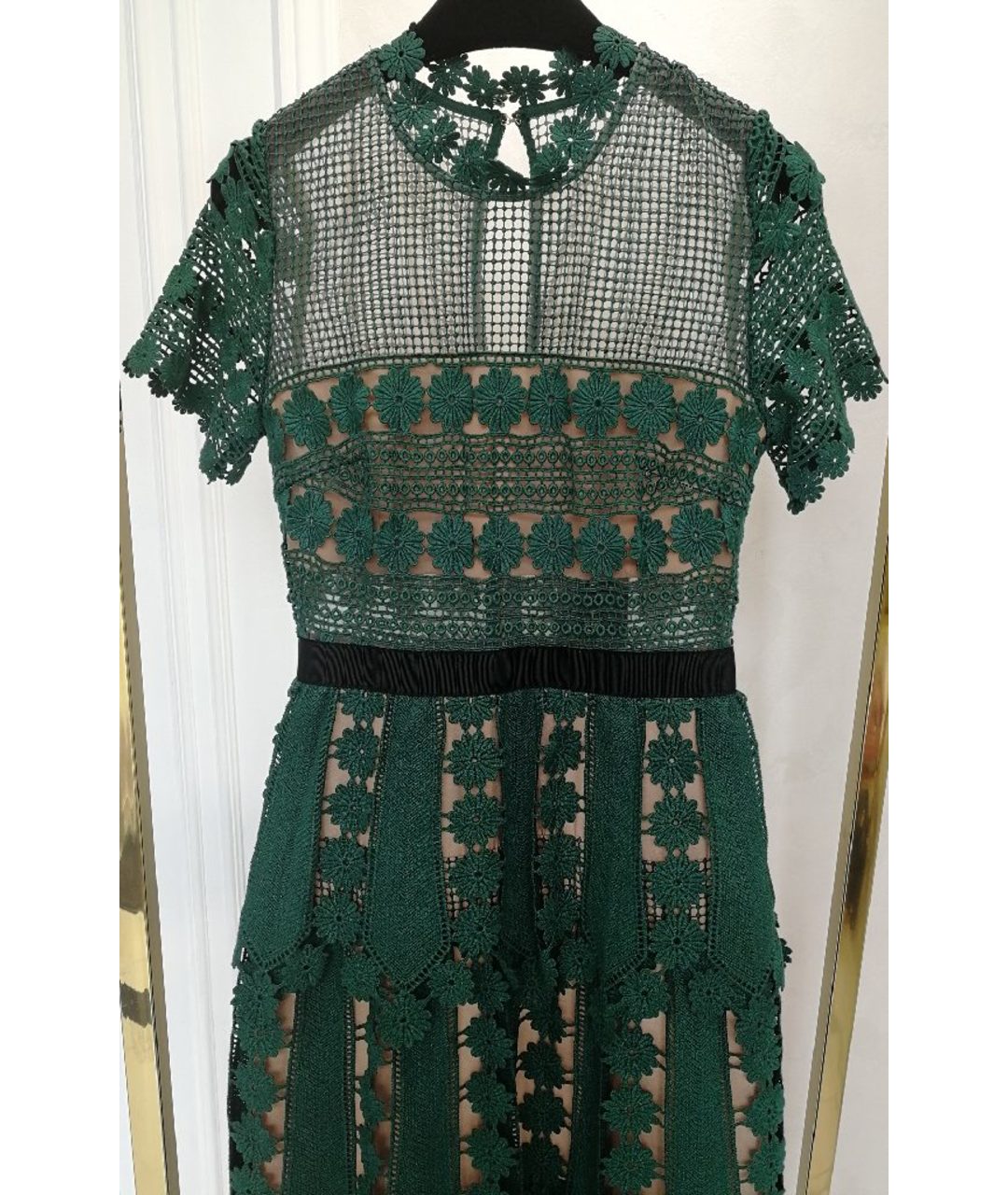 SELF-PORTRAIT Зеленые полиэстеровое повседневное платье, фото 4