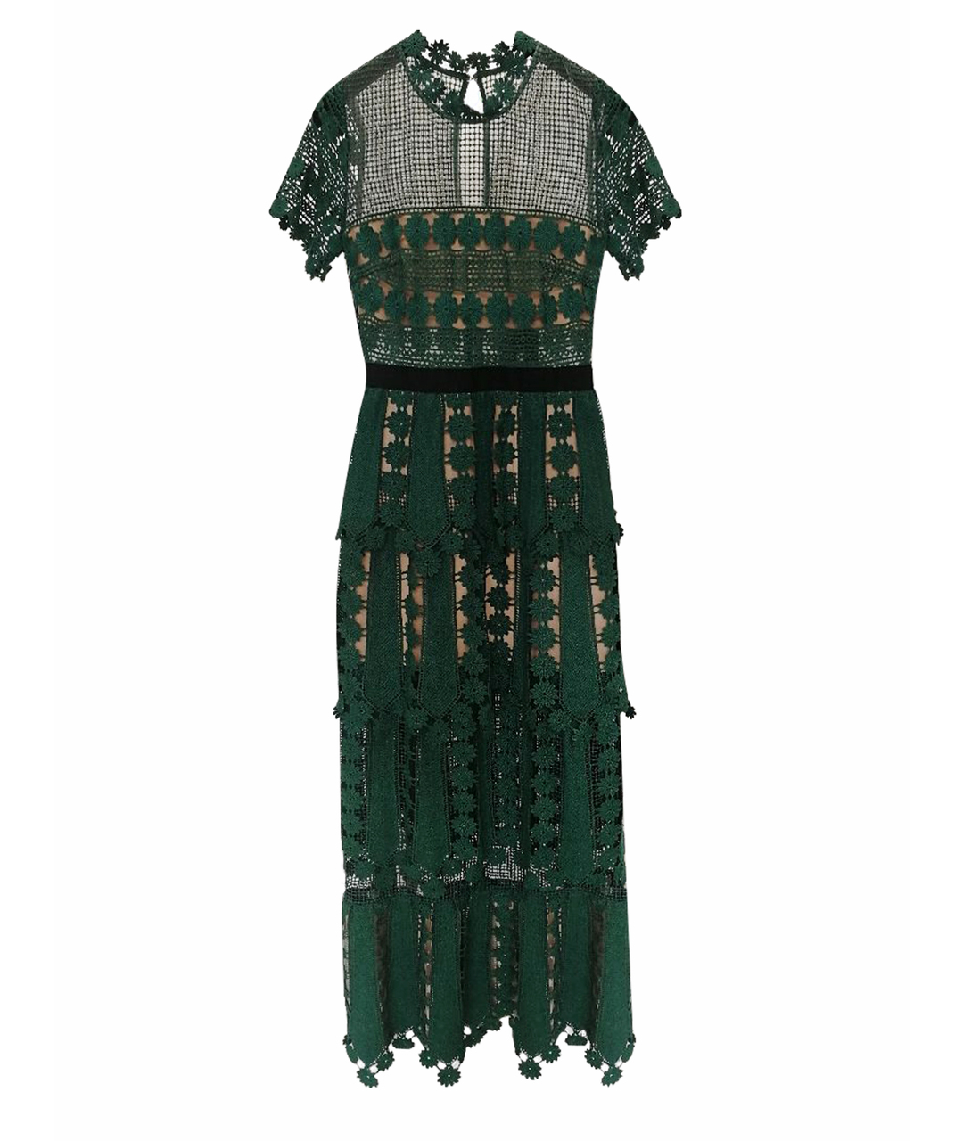 SELF-PORTRAIT Зеленые полиэстеровое повседневное платье, фото 1