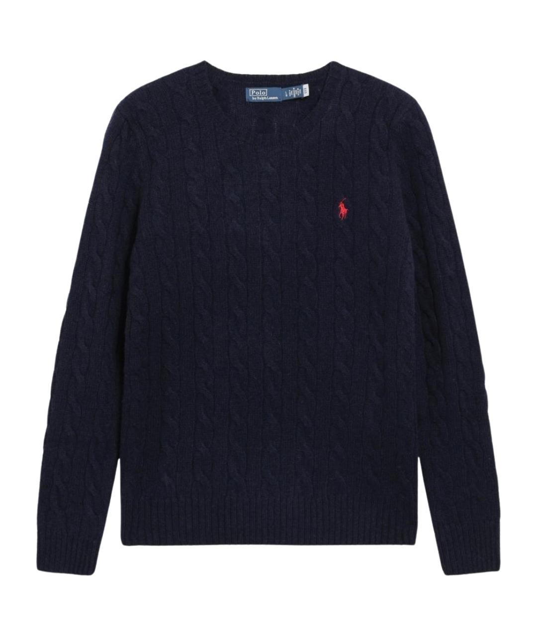 POLO RALPH LAUREN Темно-синий шерстяной джемпер / свитер, фото 1