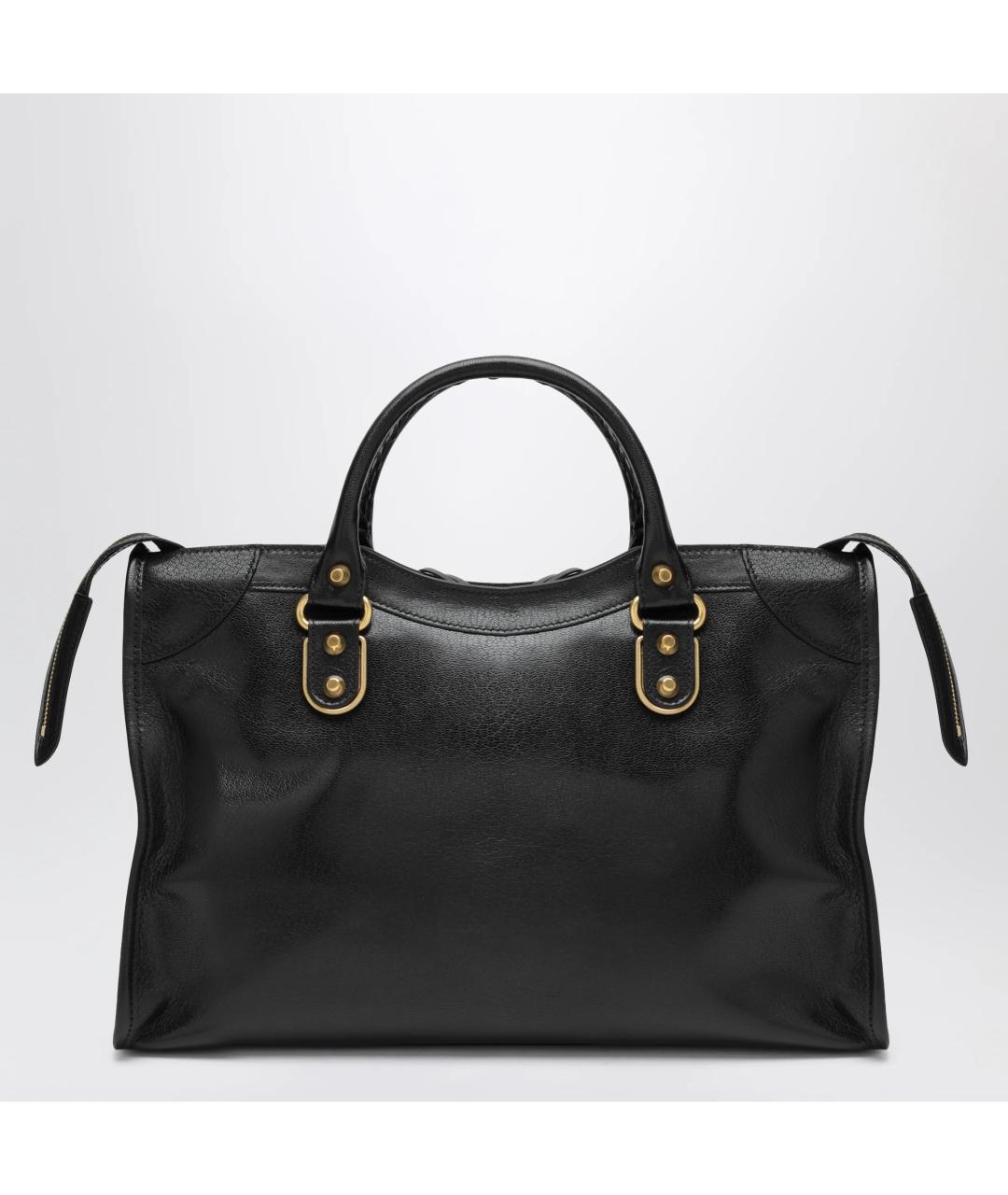 BALENCIAGA Черная кожаная сумка тоут, фото 2