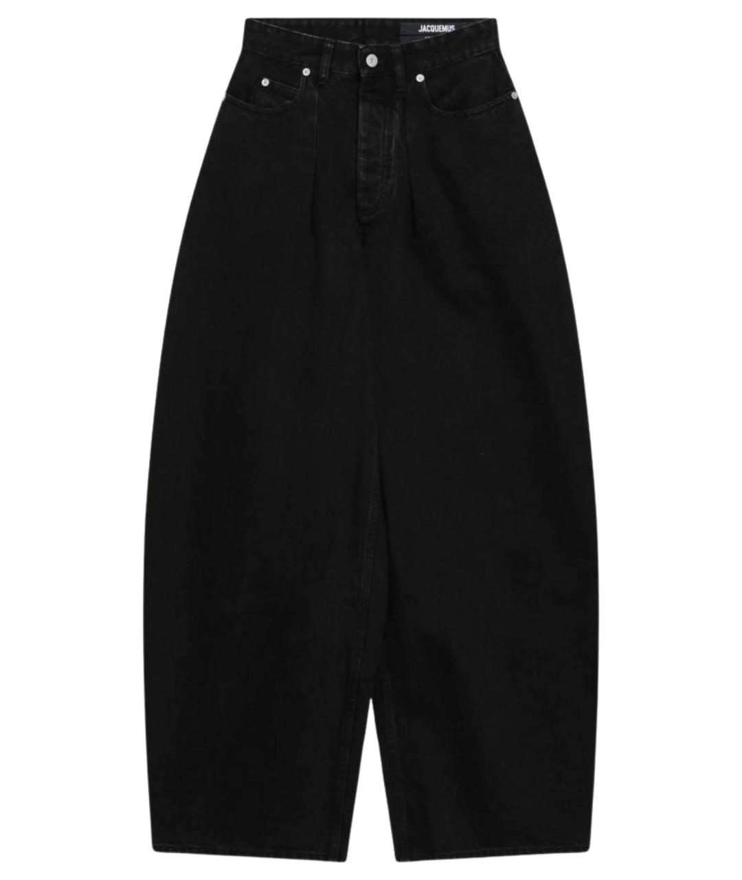 JACQUEMUS Черные хлопковые прямые джинсы, фото 1
