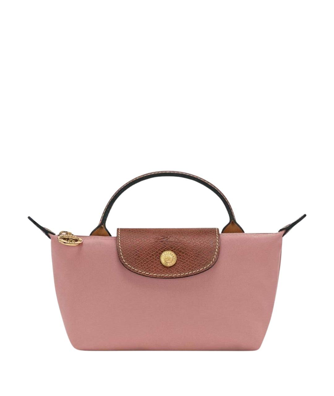 LONGCHAMP Розовая синтетическая сумка с короткими ручками, фото 1